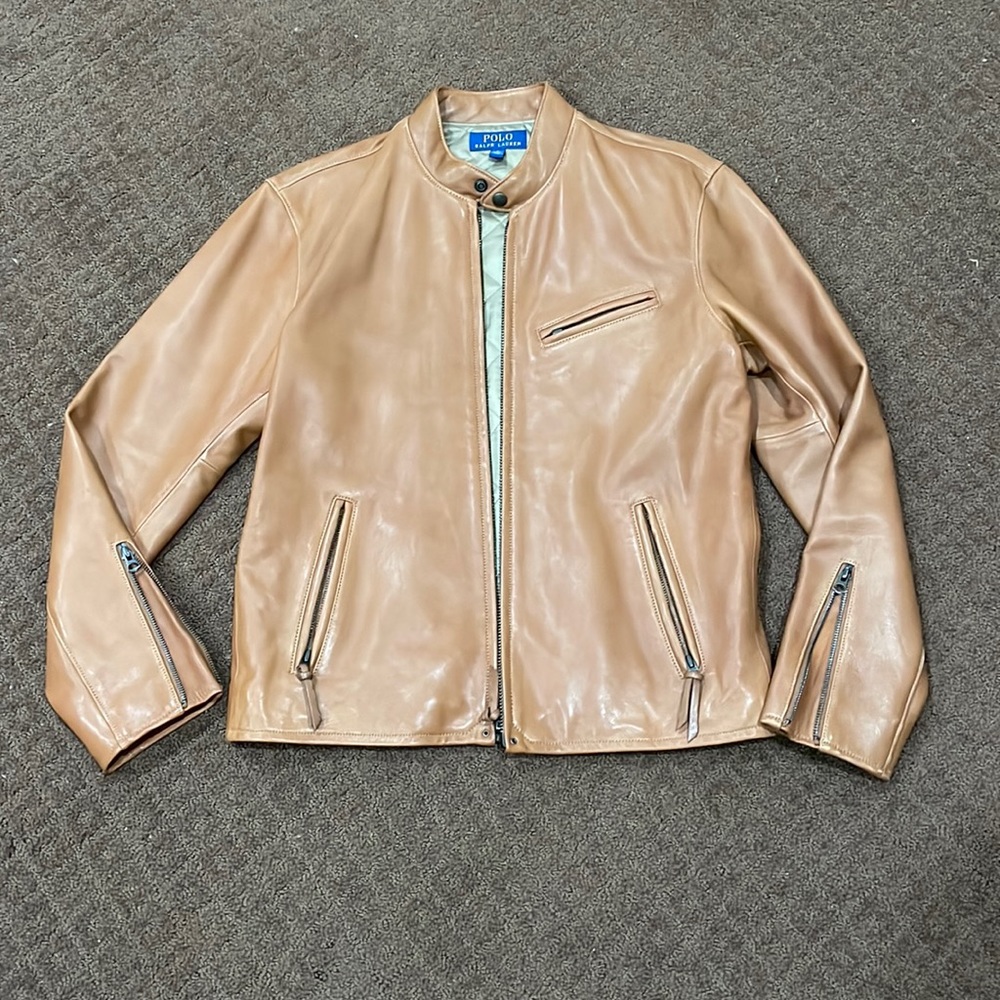 Polo Ralph Lauren 100% Sheep Leather Jacket Size Medium